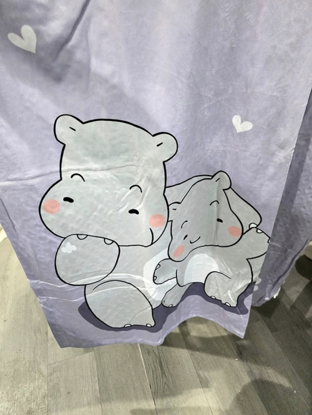 BUTTZO Cute Animal Minky Blanket Purple & Gray
